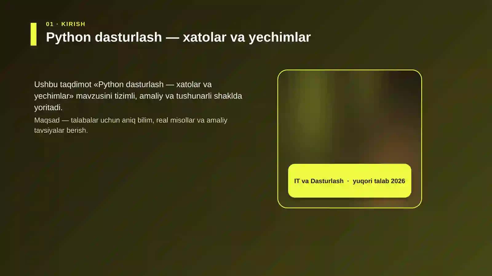 Python dasturlash — xatolar va yechimlar 4