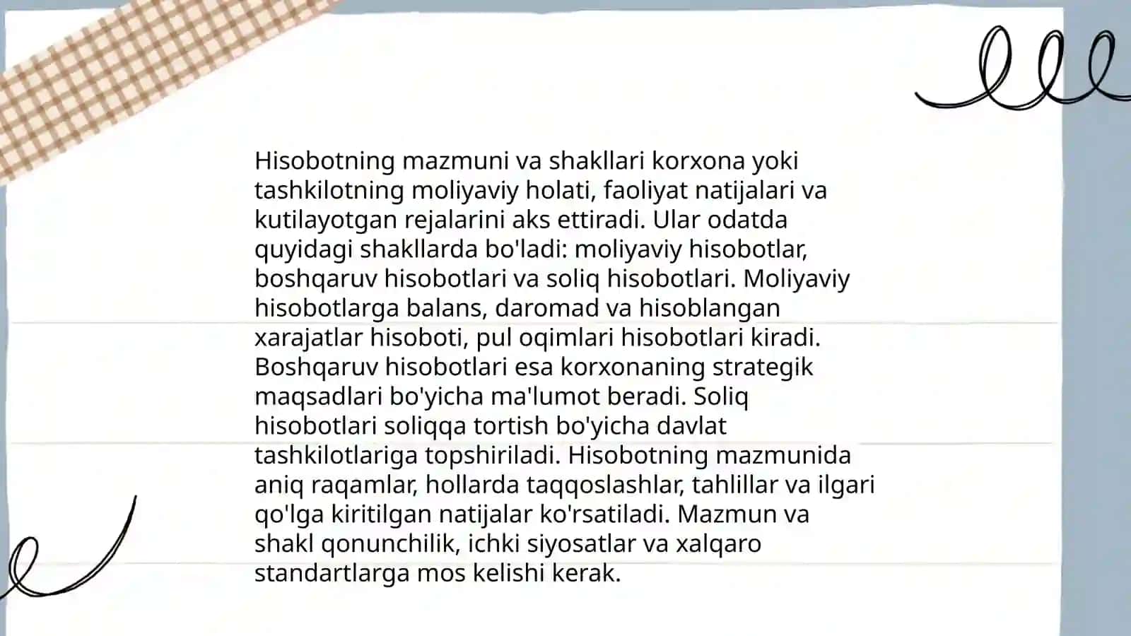 Ma'lumot-axborot hujjatlari. Hisobot 4