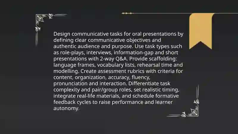 Oral presentation methods for teaching a foreign language 4