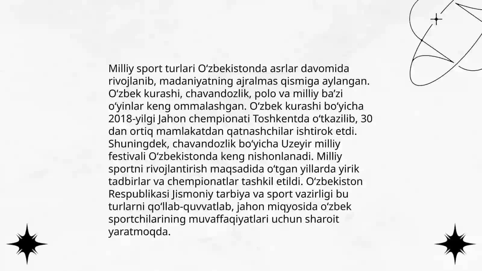 O'zbekiston Respublikasida jismoniy tarbiya va sportning rivojlanishi 4