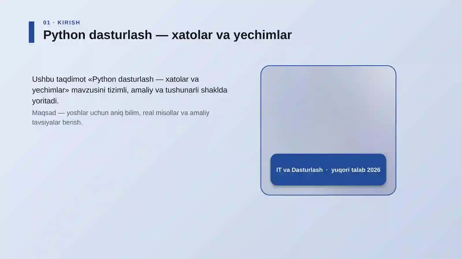 Python dasturlash — xatolar va yechimlar 4