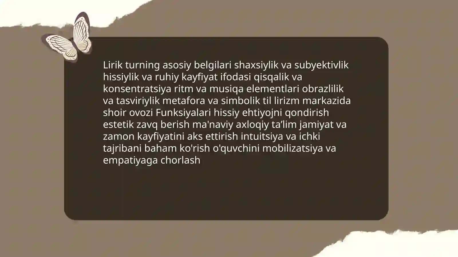 Lirik tur va uning janrlari 4
