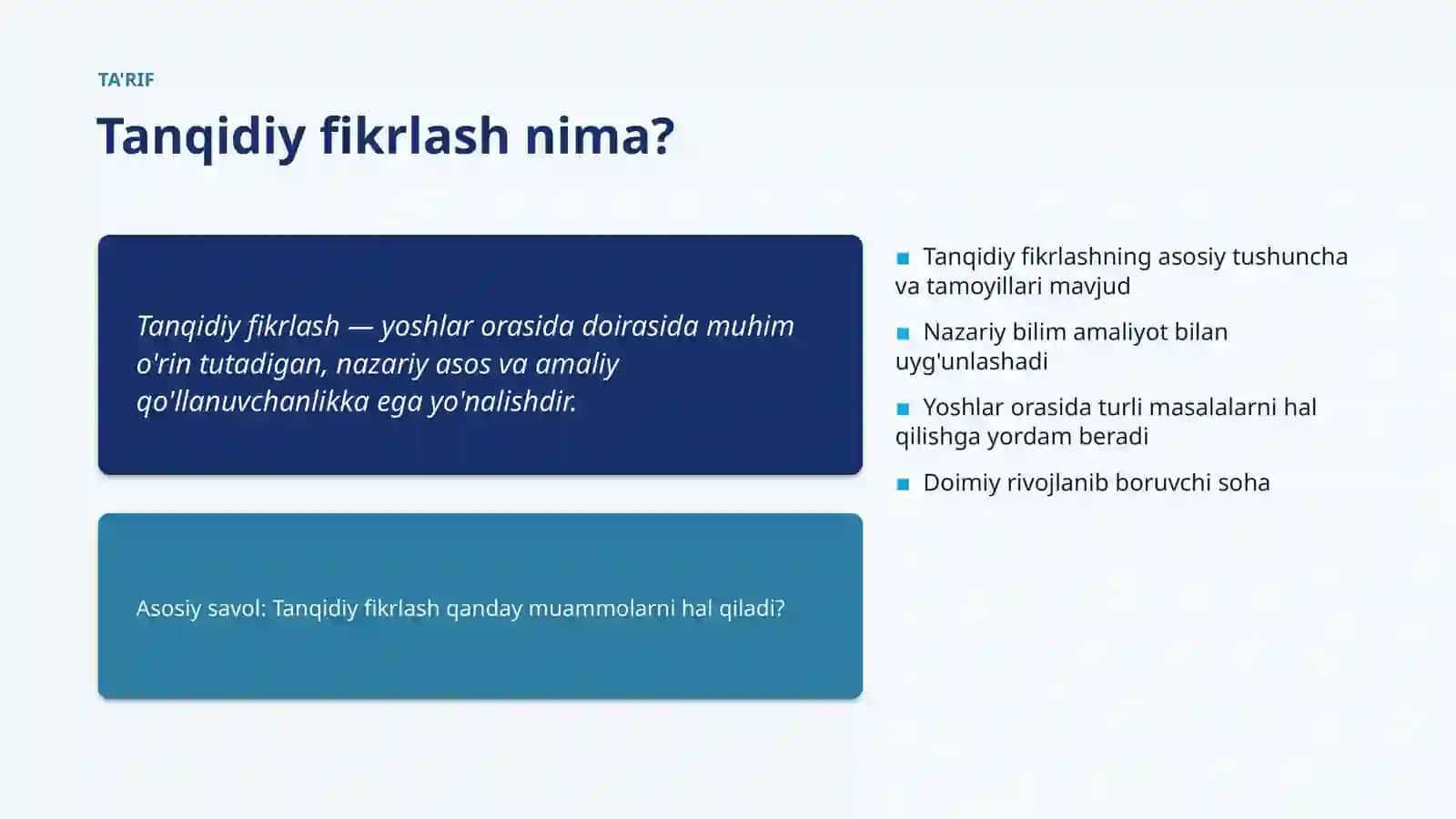 Tanqidiy fikrlash 4