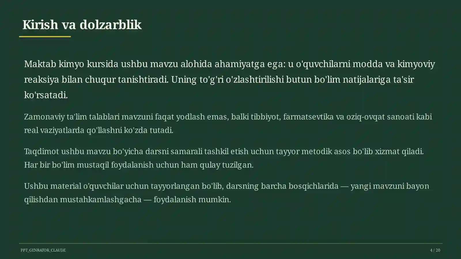 Moddalar va ularning xossalari: sof modda va aralashma (7-sinf) 4