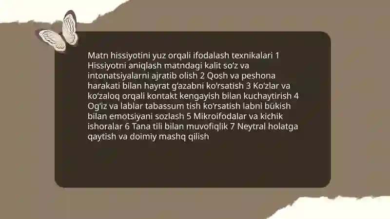 Ifodali o'qishda yuz ifodasi va harakat. 4
