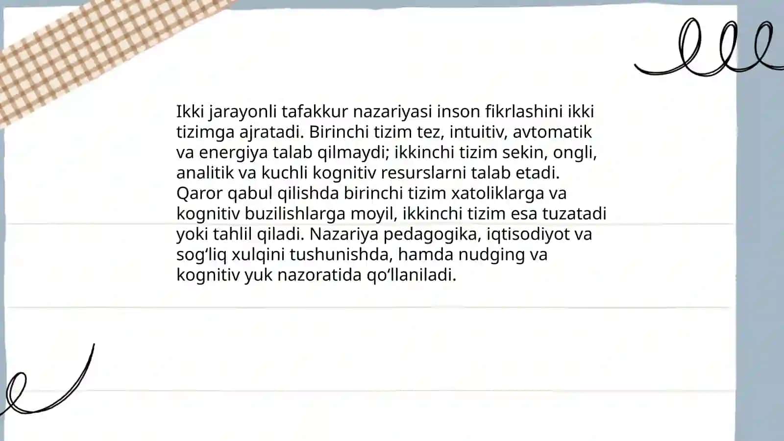 Tafakkur borasidagi psixologik nazariyalar 4
