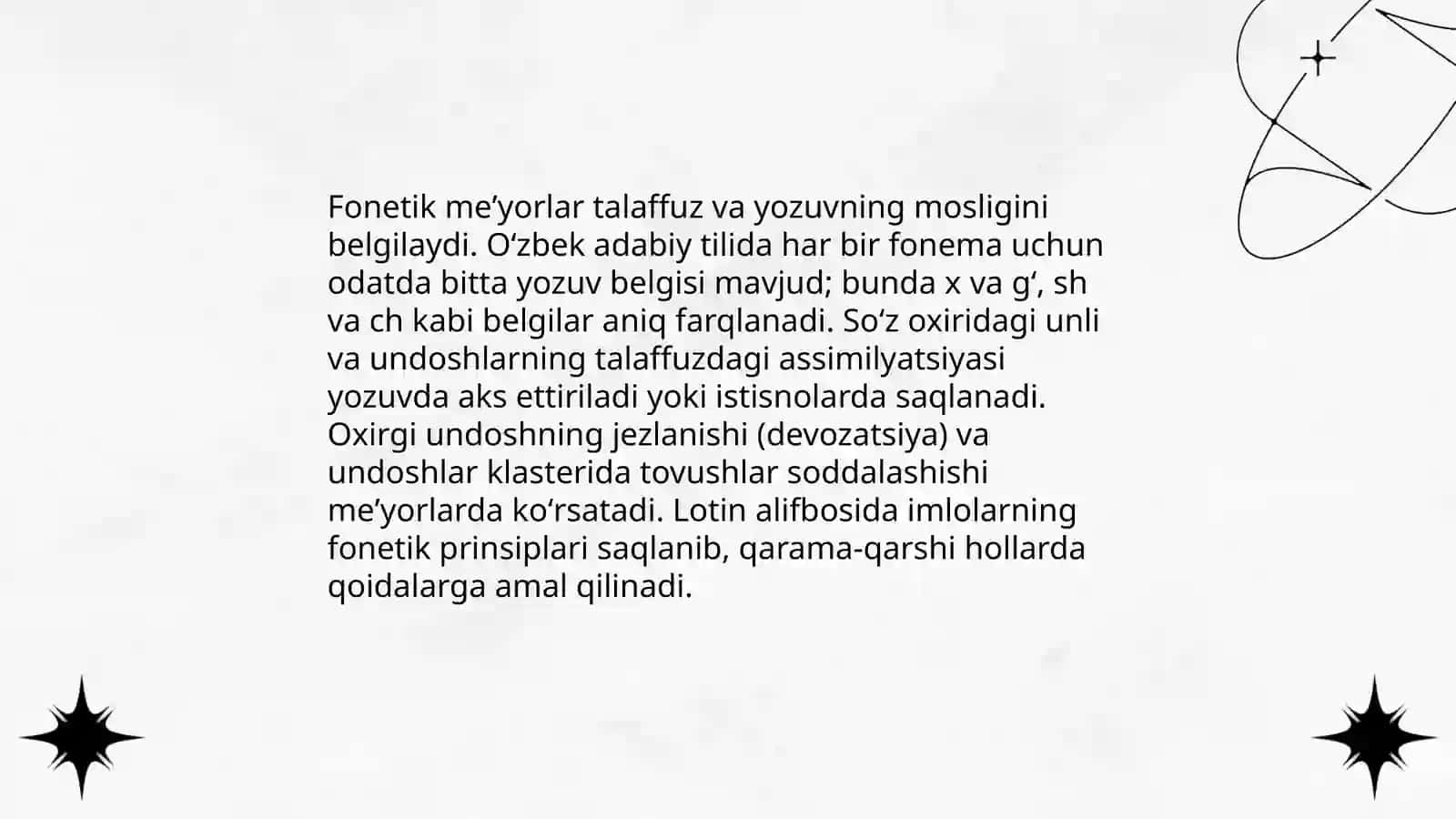 Oʻzbek adabiy tili uning meʼyorlari.Yozuv. Oʻzbek tilining asosiy imlo qoidalari 4