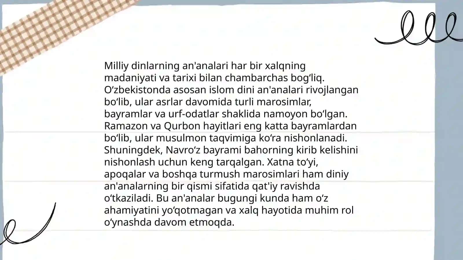 Milliy dinlar 4