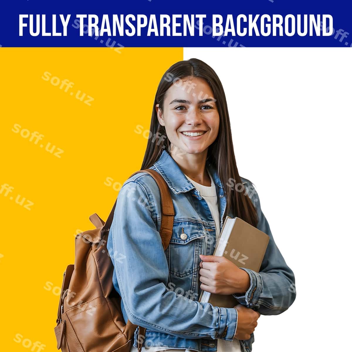 Gulbar talaba rucqafidagi kitob bilan | Smiling student with backpack book 1