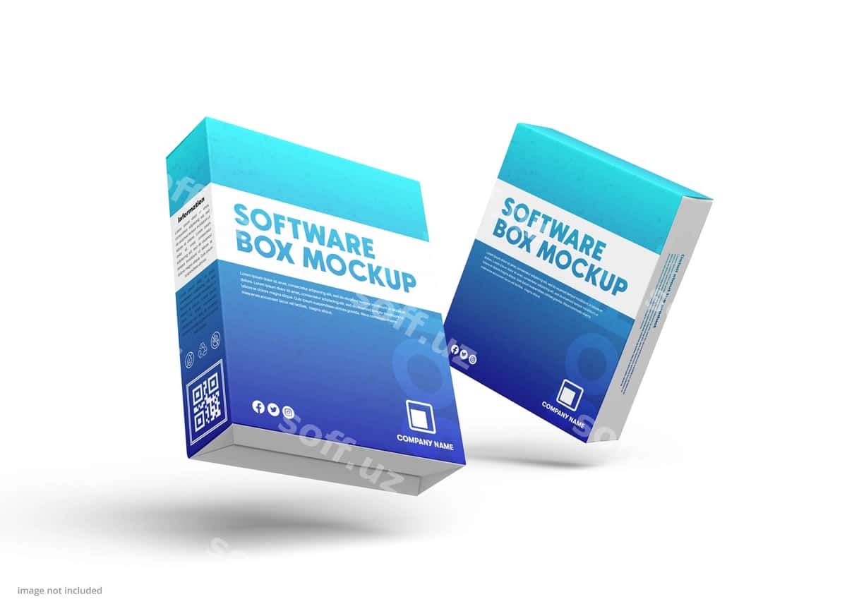 Dastur qutisi namunasi | Software box mockup 1