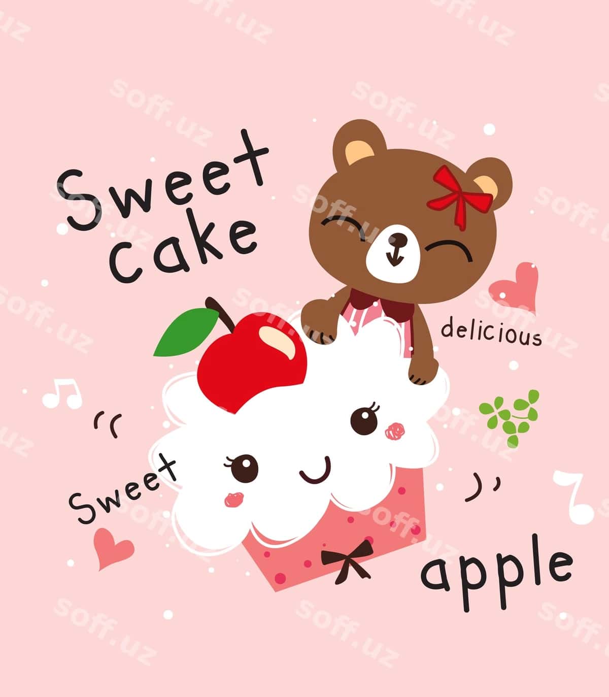 Shirin tort apelsin vektori | Sweet cake apple vector 1