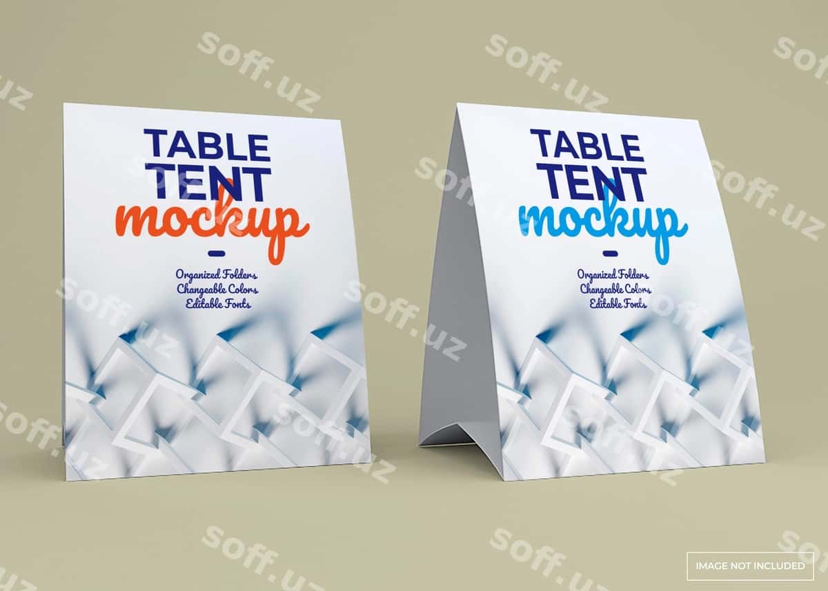Stol chodiri stend maketi | Table tent stand mockup 1