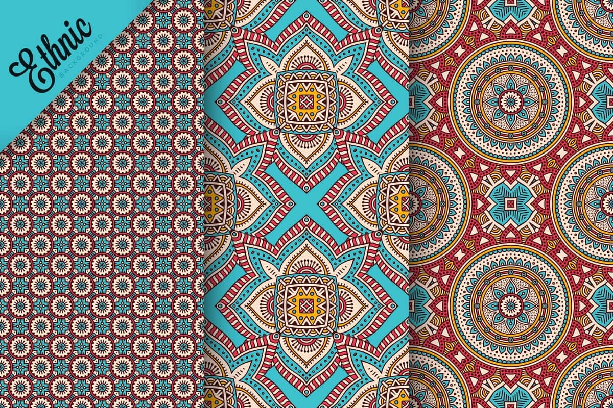 Geometrik elementlar bilan choksiz naqsh o'rnating | Set seamless pattern with geometric elements 1