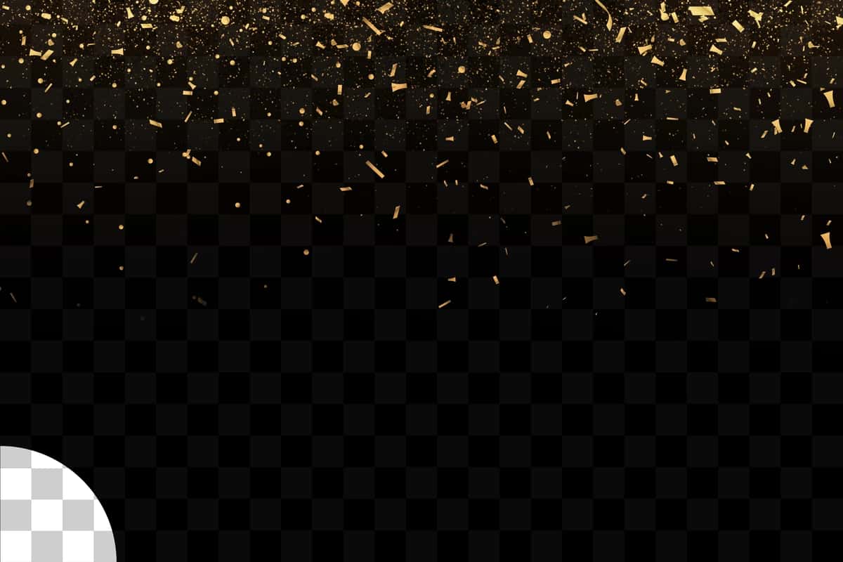 Oltin konfeti shaffof fon | Golden confetti transparent background 1