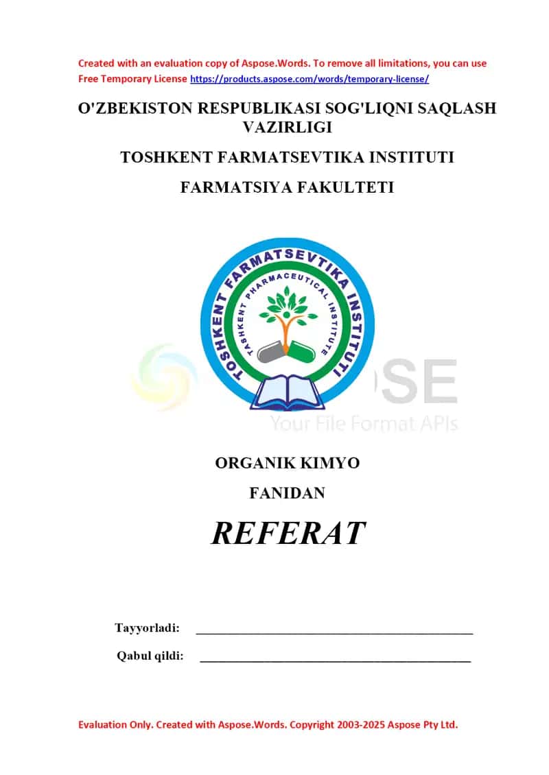 5. Alkadiyenlar – turkumlanishi, olinishi, reaksiyaga kirish qobiliyati. Tabiiy va sintetik kauchuklar 2. Referat 18 bet