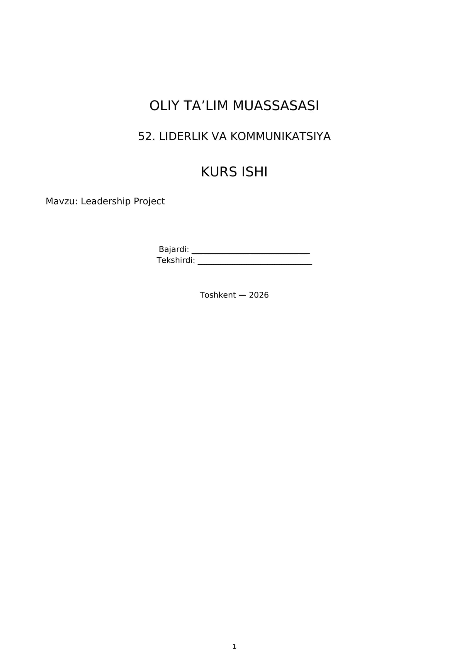 Leadership Project
