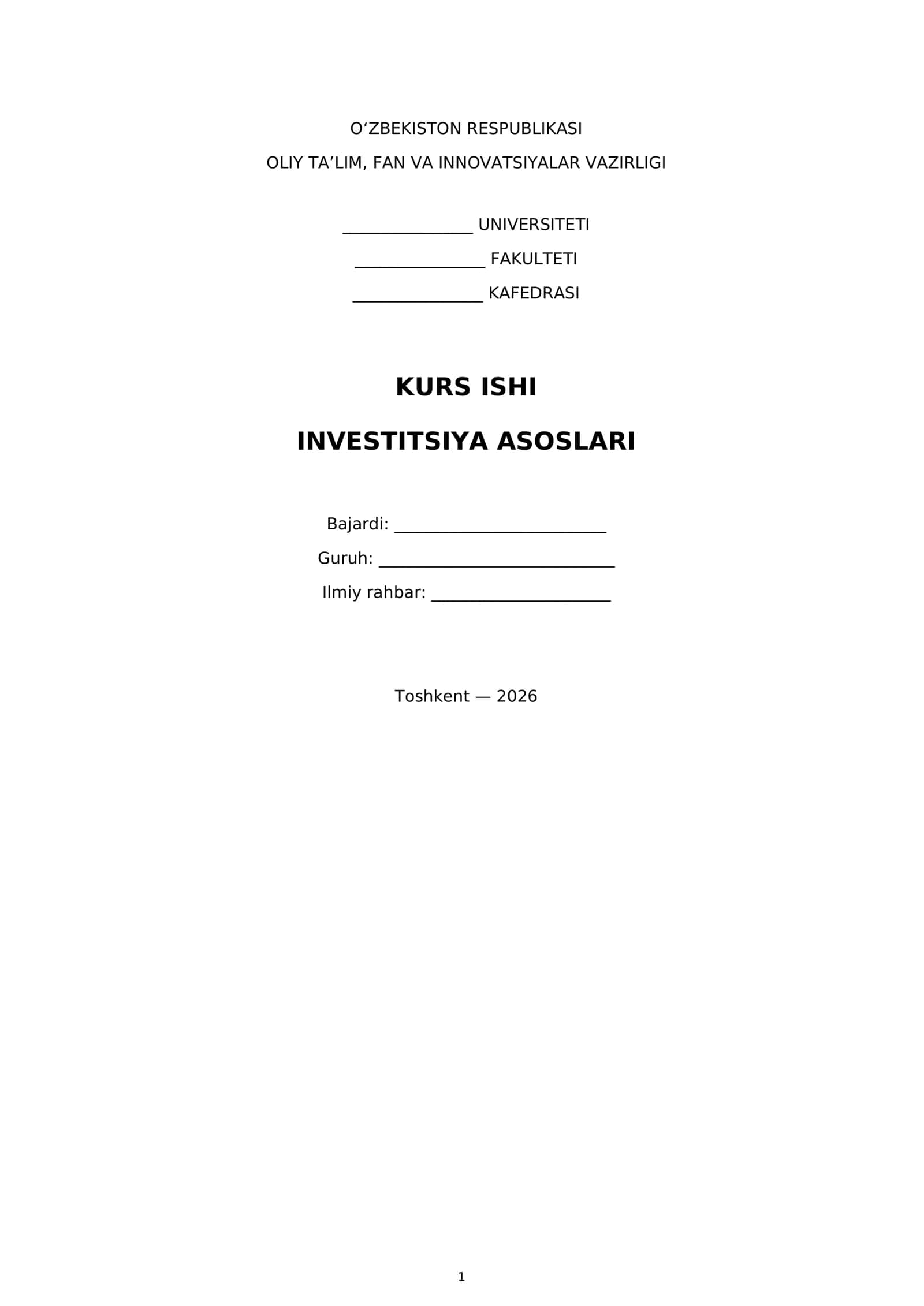 Investitsiya asoslari