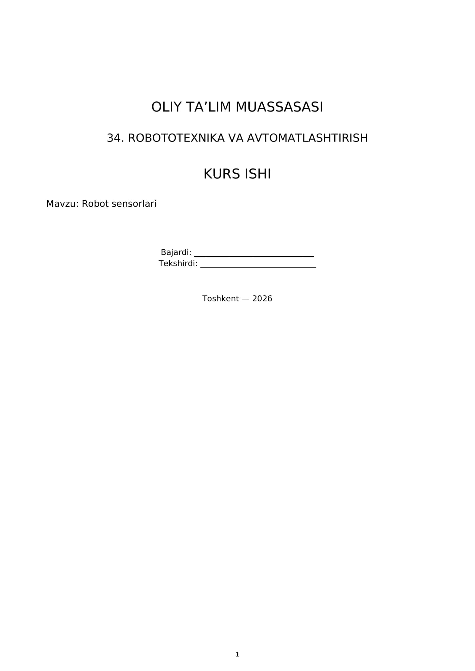 KURS ISHI Robot sensorlari