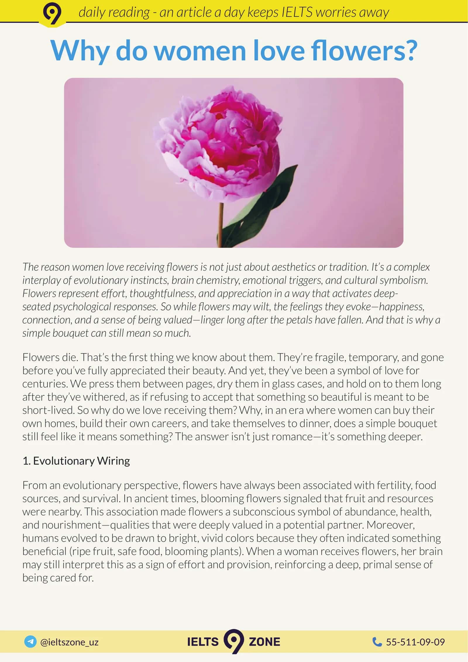 Why do women love flowers?