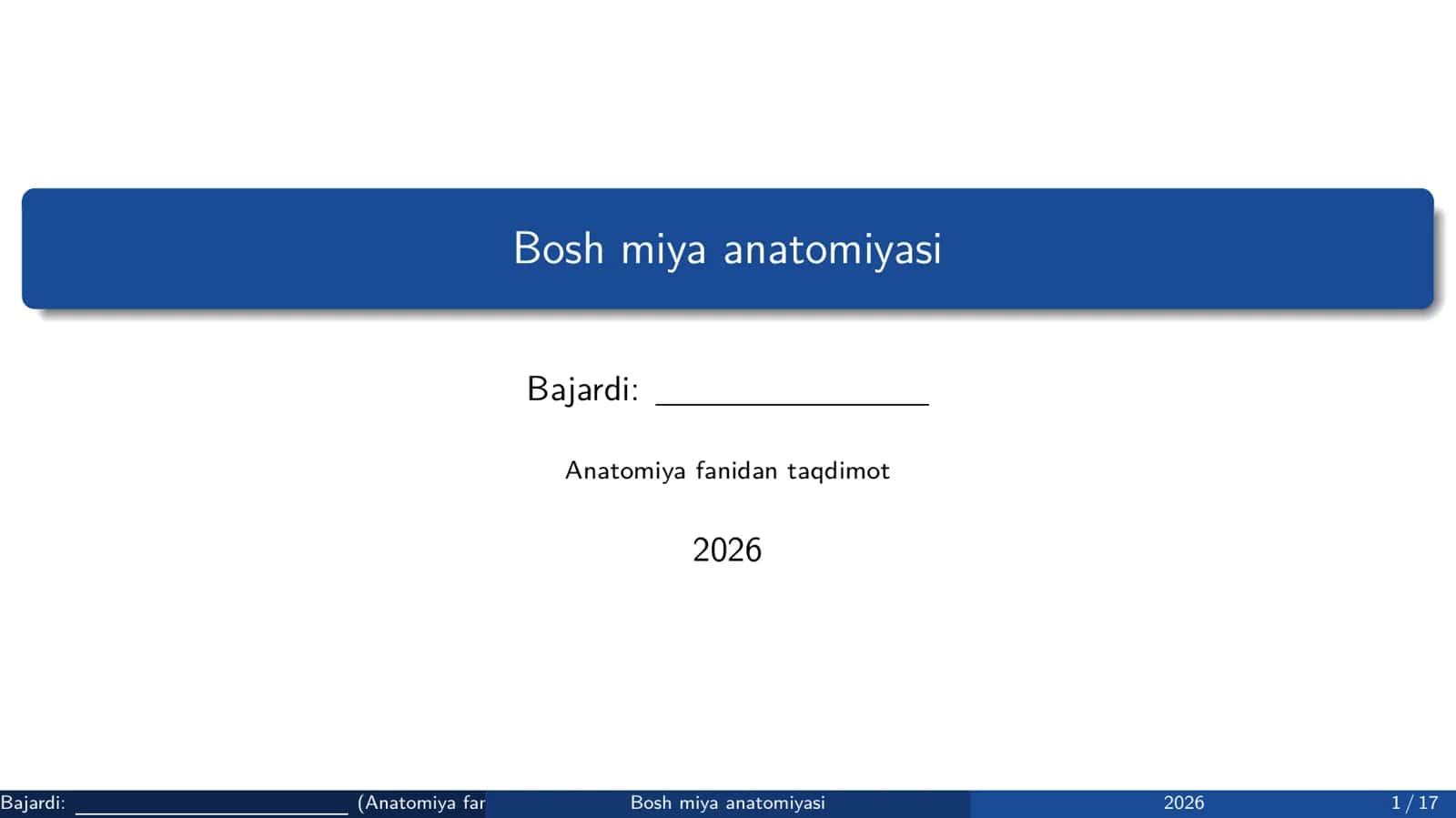 Bosh miya anatomiyasi