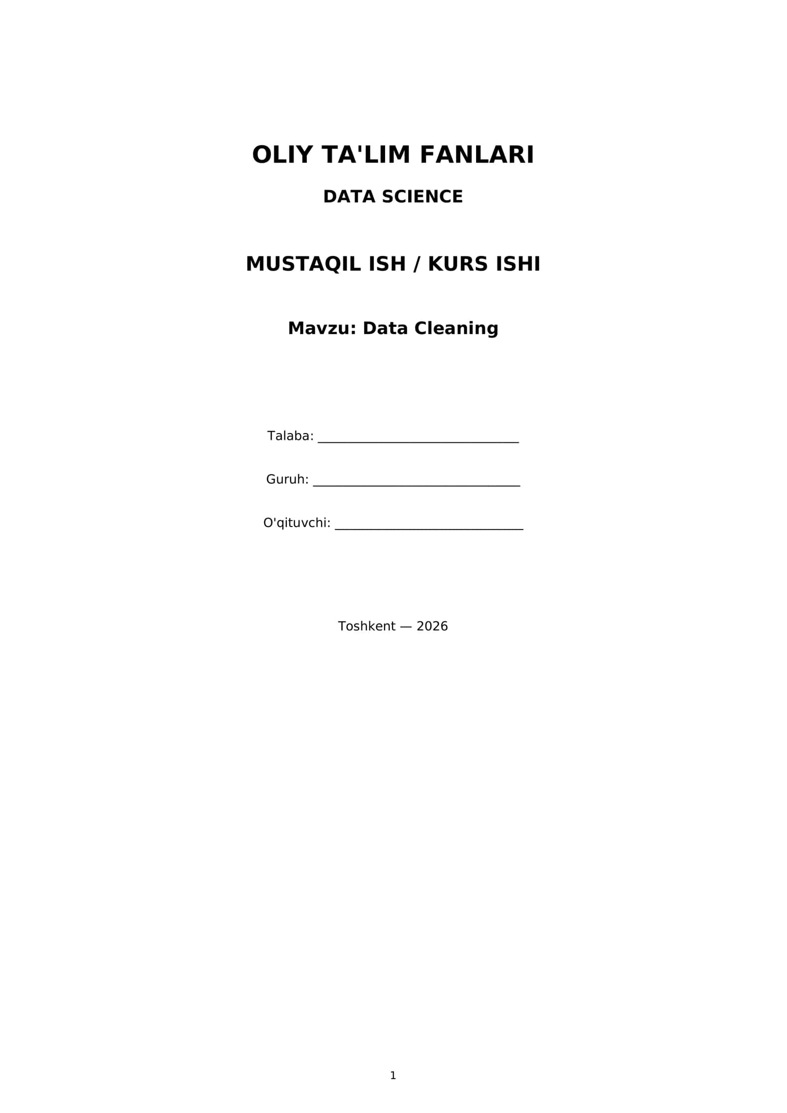Data Cleaning