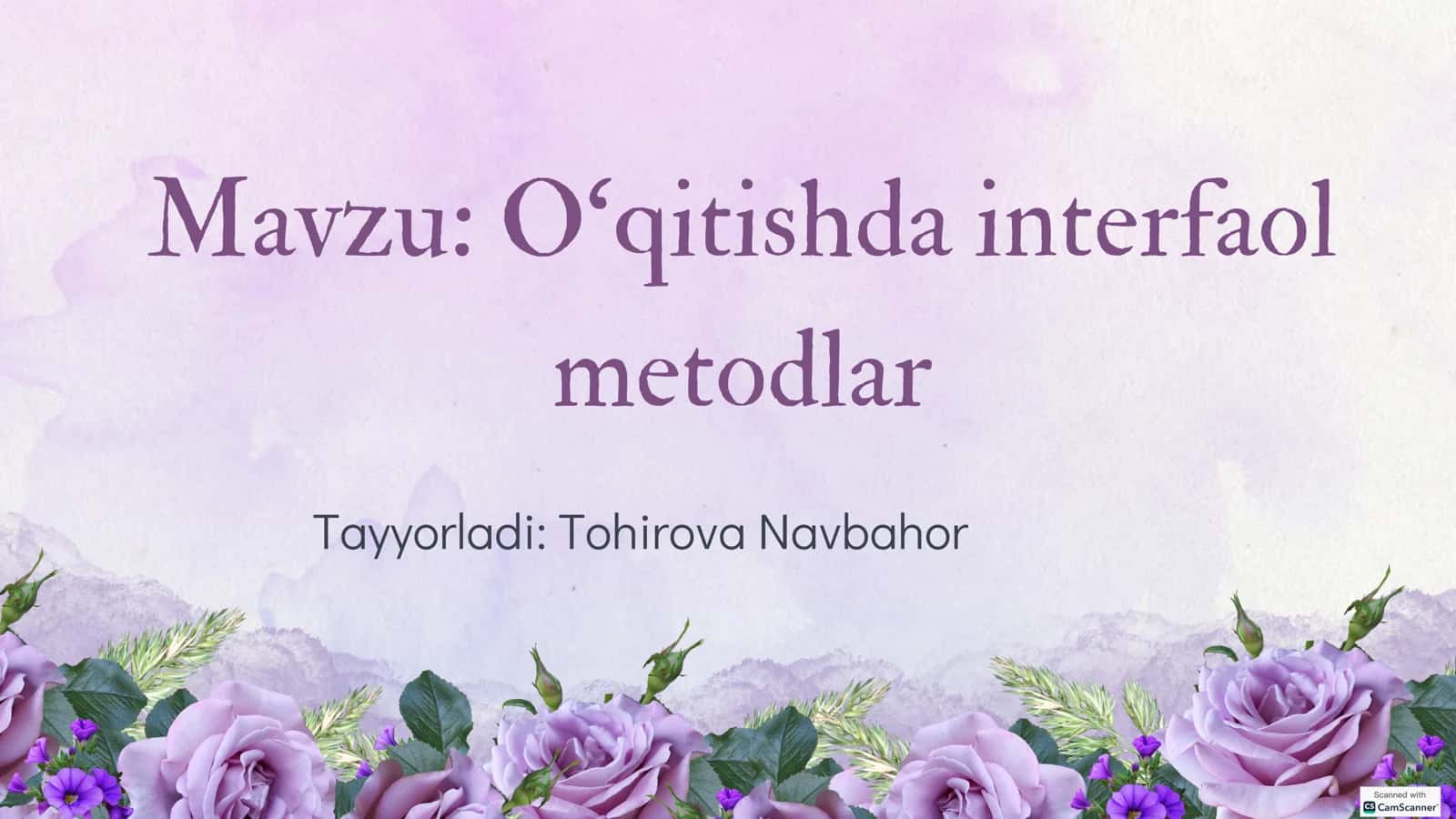 O‘qitishda interfaol metodlar