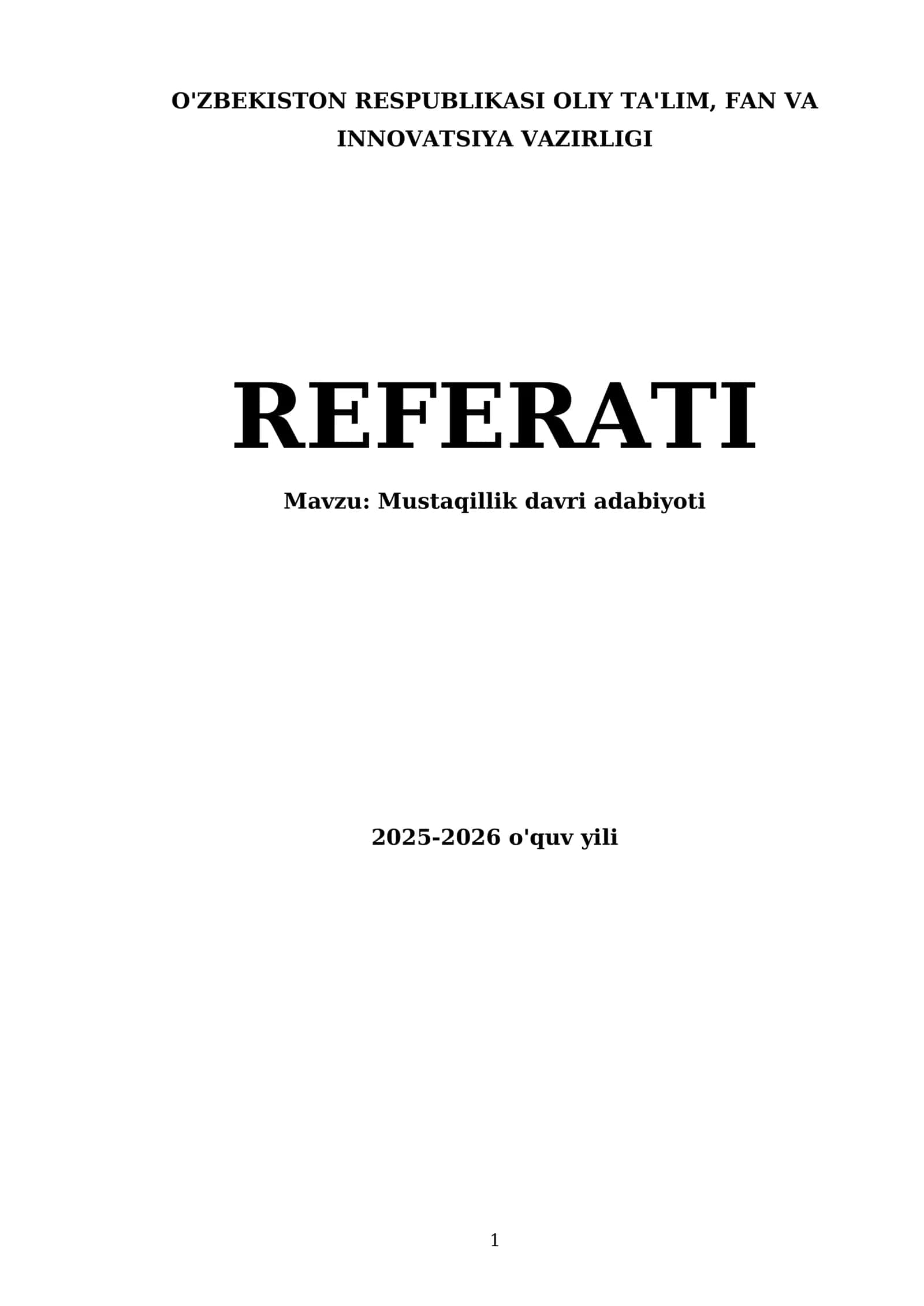 Mustaqillik davri adabiyoti