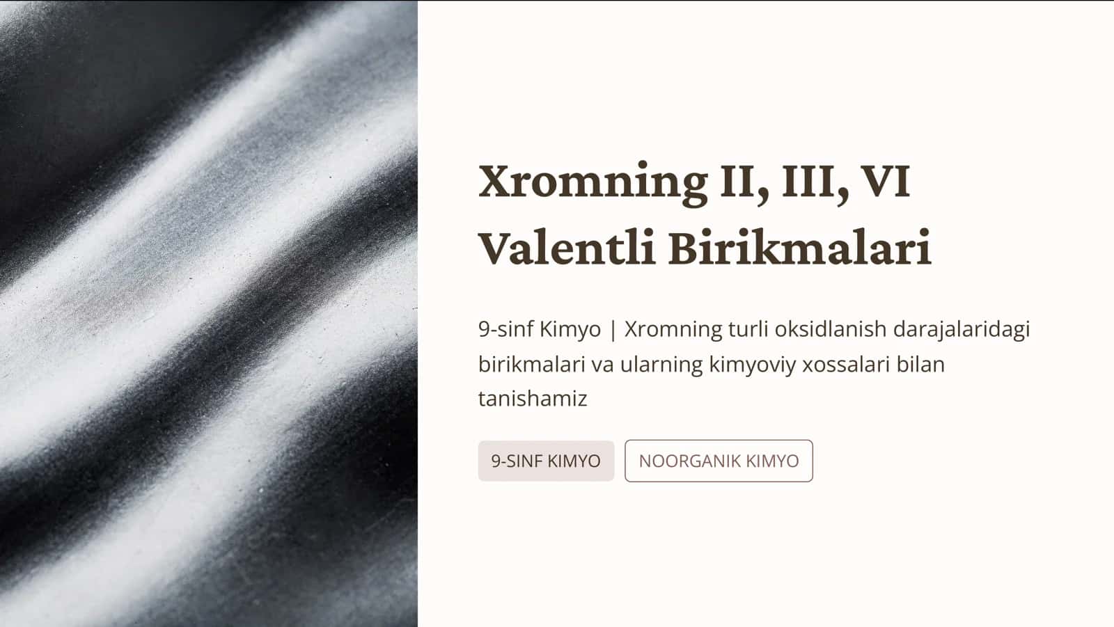 Xromning II, III, VI Valentli Birikmalari