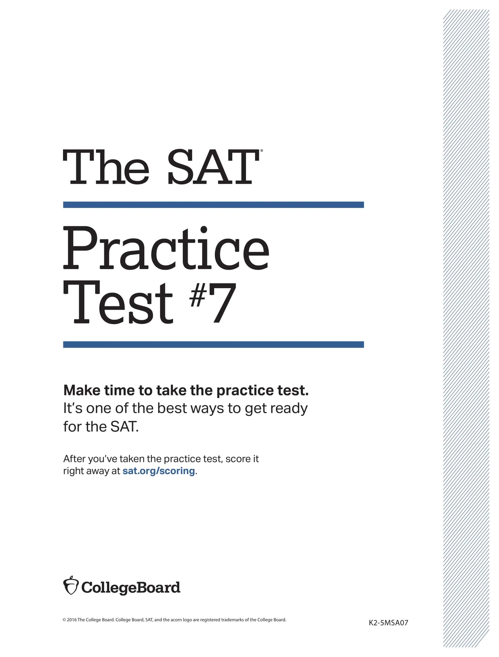 ๐๐ THE SAT PRACTICE TEST #7 ๐๐ โก OFFICIAL SAT PREPARATION PDF โก โโโโโโโโโโโโโโโโโโ