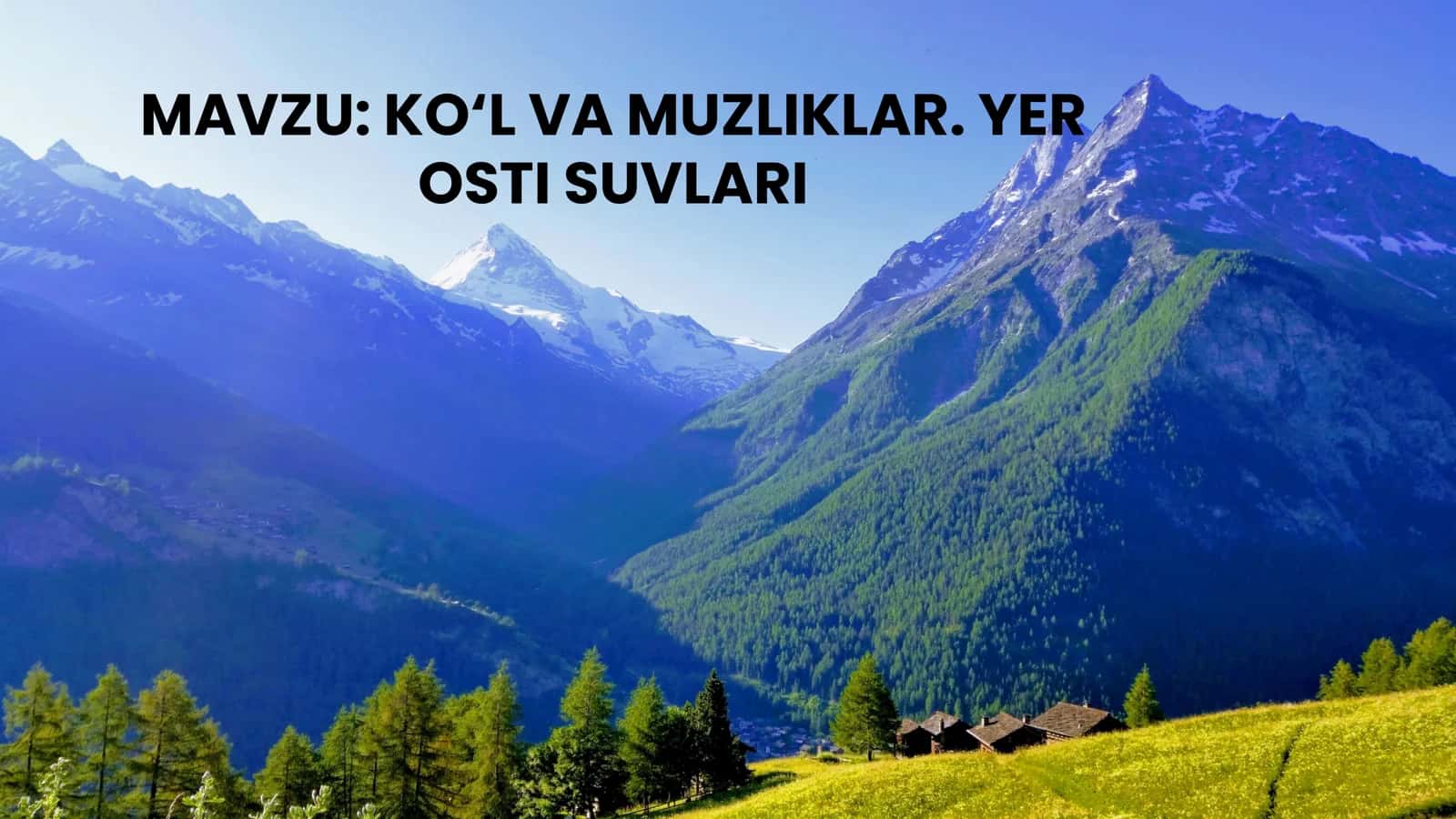 KO‘L VA MUZLIKLAR. YER OSTI SUVLARI By