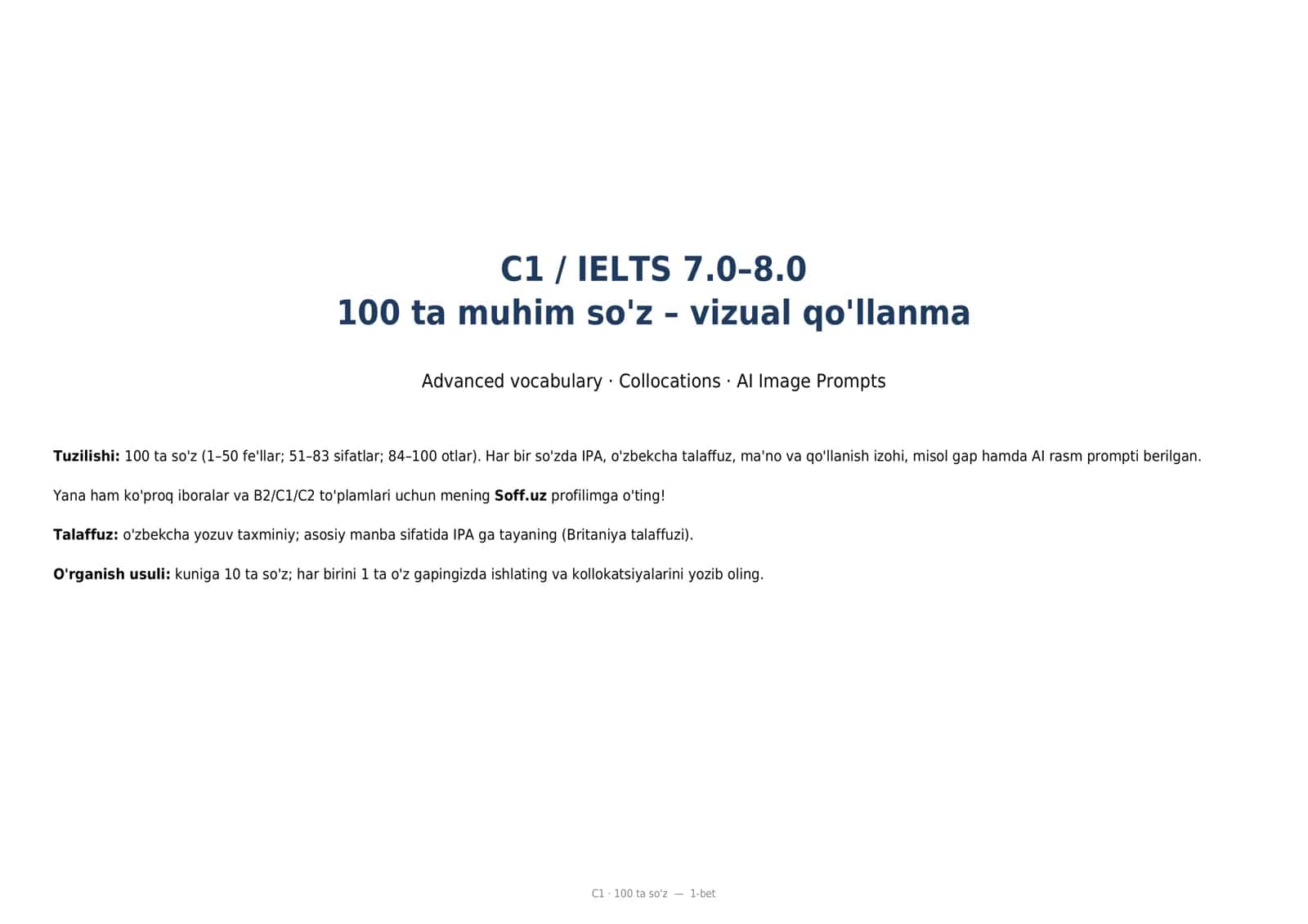 C1 · 100 ta so'z — 2-bet