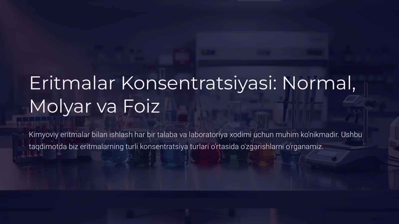 Eritmalar Konsentratsiyasi