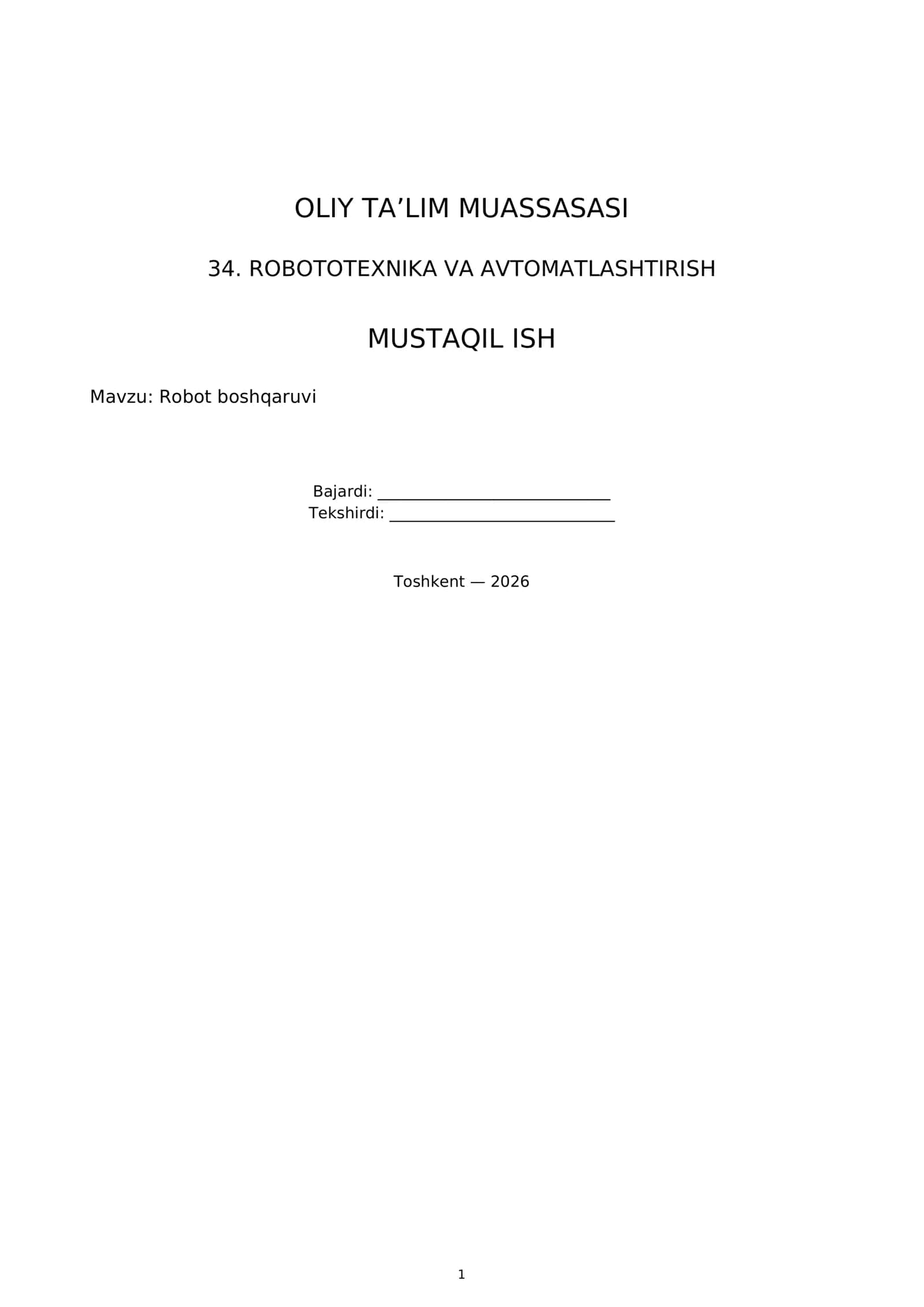 Robot boshqaruvi