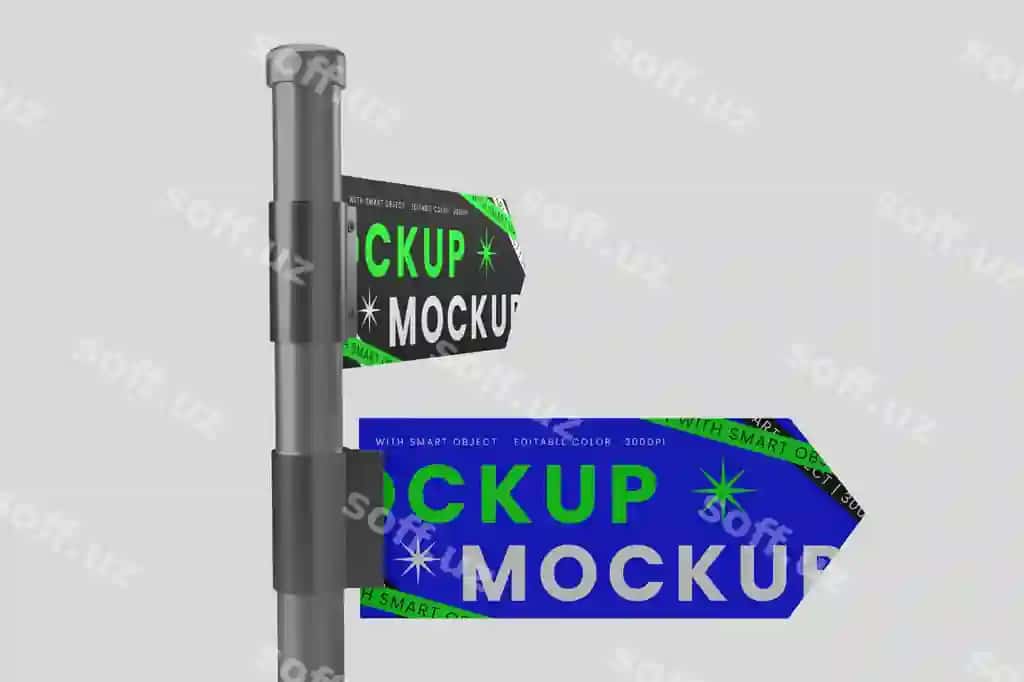 Yo'nalish belgisi mockup | Derection sign mockup