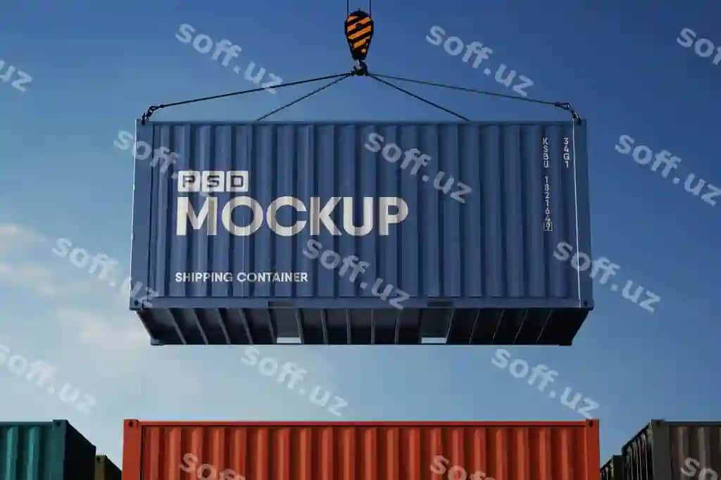 Yuklash jo'natma konteyner saqlash namunasi | Loading shipping container storage mockup