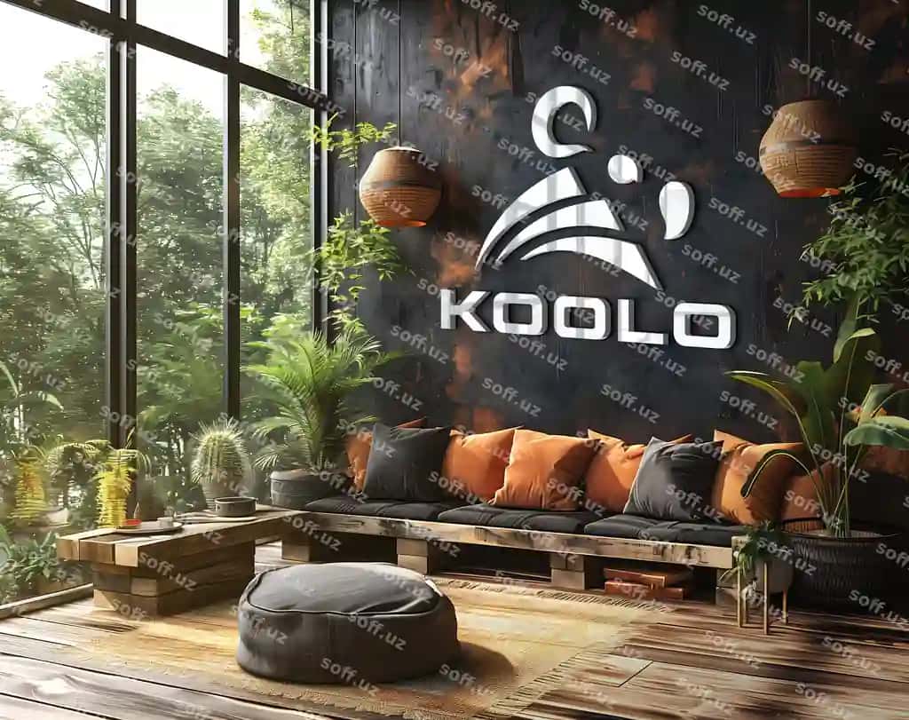 3D logotipi maketi ofis yashash maydoni devori | 3d logo mockup office living area wall