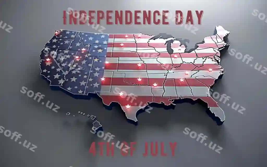 Xaritadagi mustaqillik kuni Amerika xaritasi bilan ko'rsatilgan | Map independence day is shown with map america