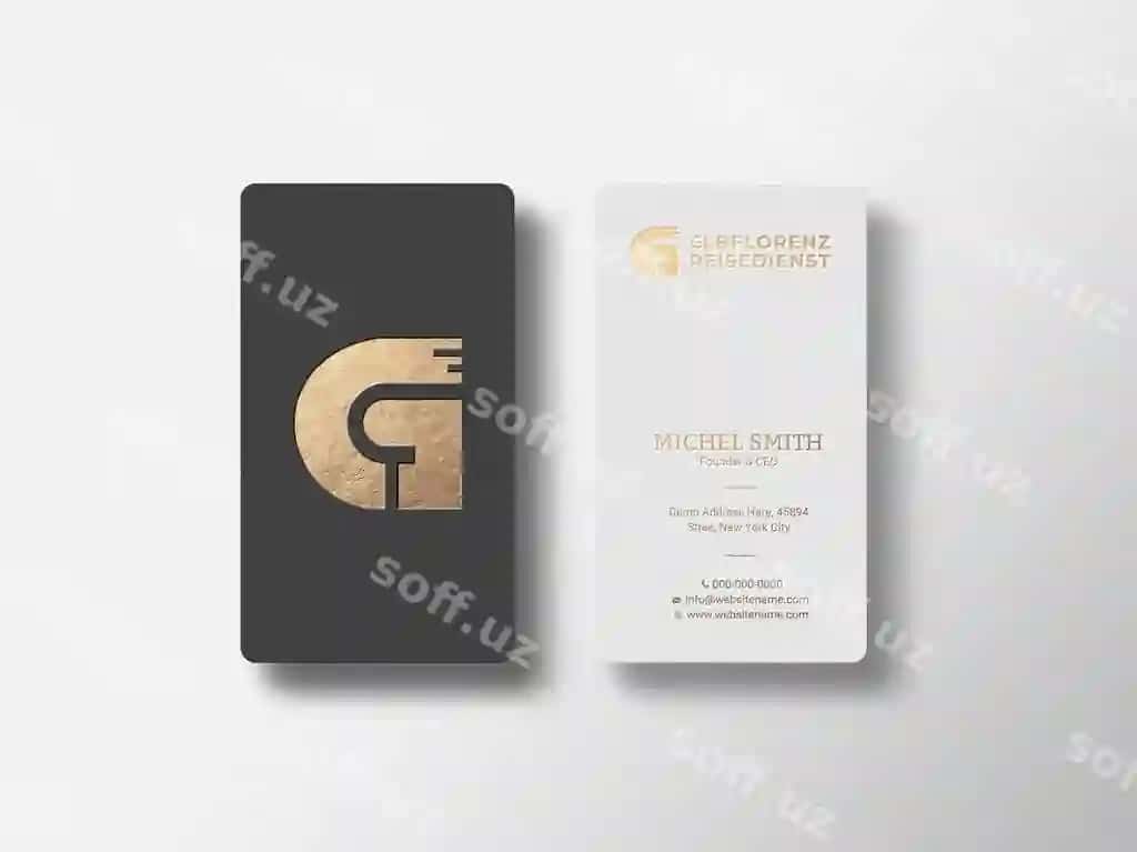 Zamonaviy hashamatli biznes karta maketi | Modern luxury business card mockup