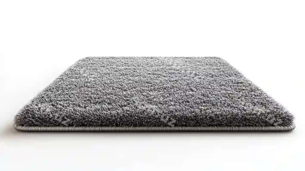 Kulrang shag gʻalaba oq fonda ajraltirilgan | Gray shag rug isolated white background