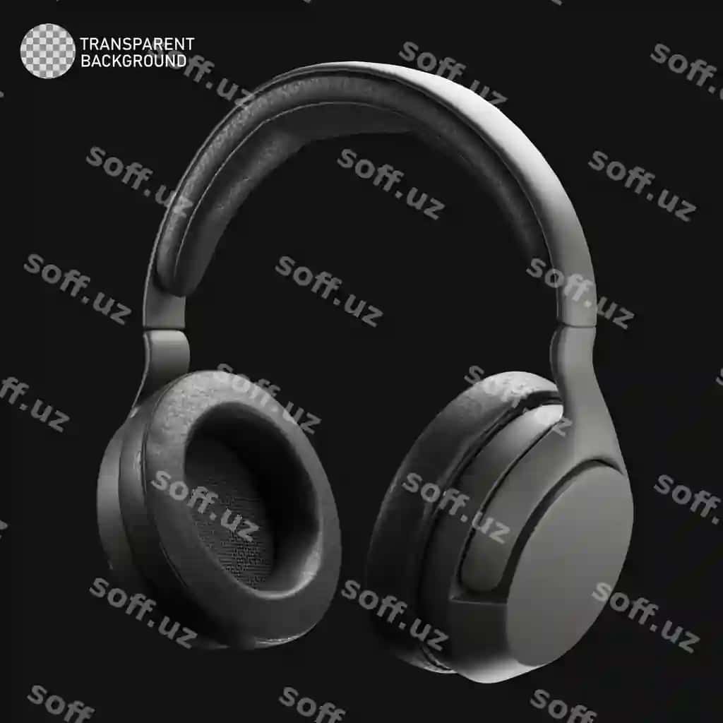 Qora quloqchuq so'zli shaffof old | Black headphones with word transparent front