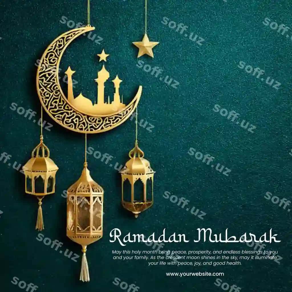 Ramadan muborak ijtimoiy tarmoqlar post dizayni | Ramadan mubarak social media post design