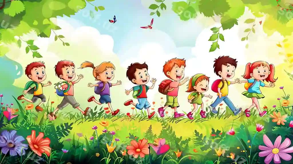 Bolalar orqa fonda guliradigan orqa fonda nusha bo'sh joy | Children background funny background copy blank space