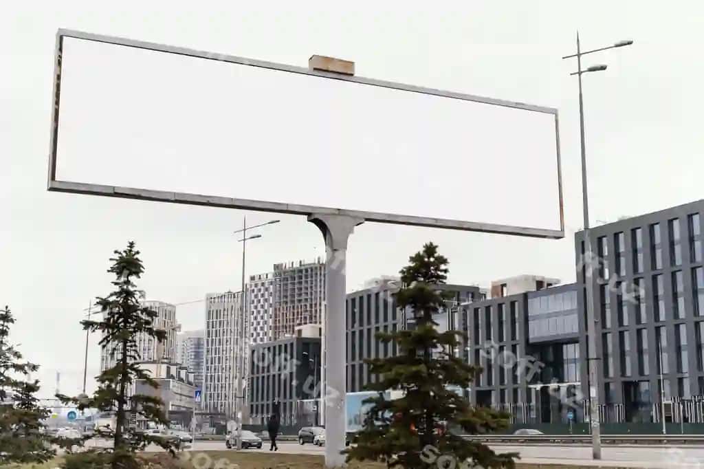 Ko'cha reklama doskasi namoyish namunasi tashqarida | Street billboard display mock up outdoors