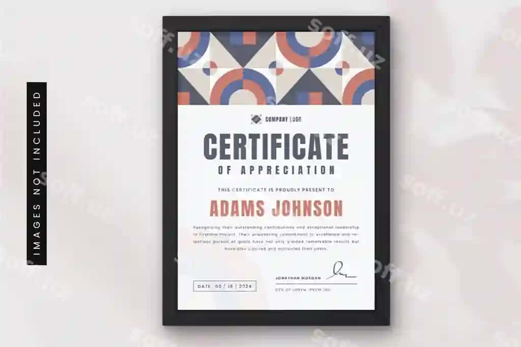 Zamonaviy geometric sertifikat shabloni | Modern geometric certificate template
