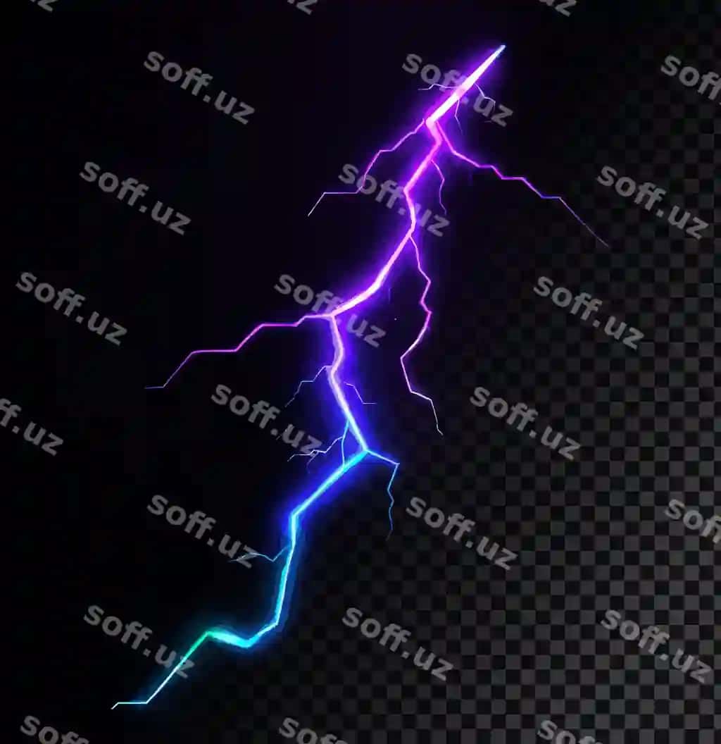 Neon binafsha ko'k chirg'u chizi | Neon purple blue lightning bolt