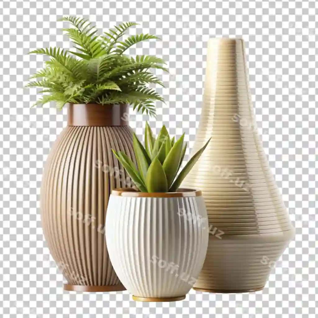 Retro Vantage zamonaviy vaza ichki o'simlik shaffof png | Retro vantage modern vase interior plant transparent png