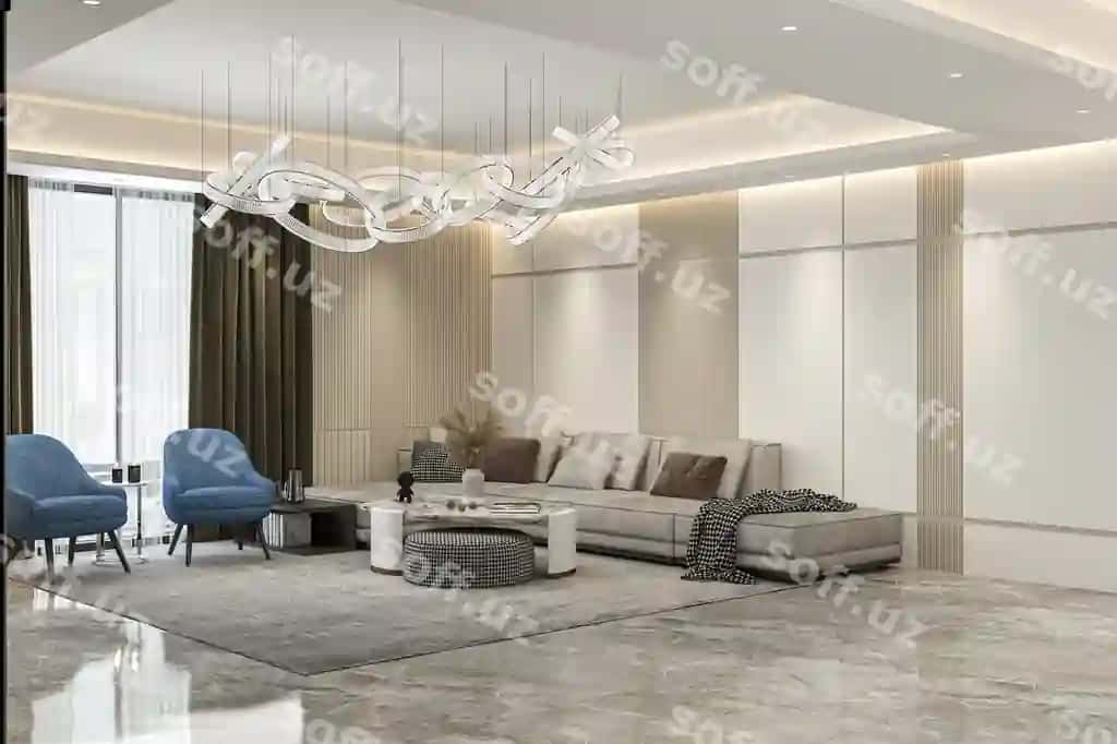 Go'zalik loft sanoat uslubi mehmonxona ichki dizayni 3D render bilan | Beauty loft industrial style living room interior design with 3d render