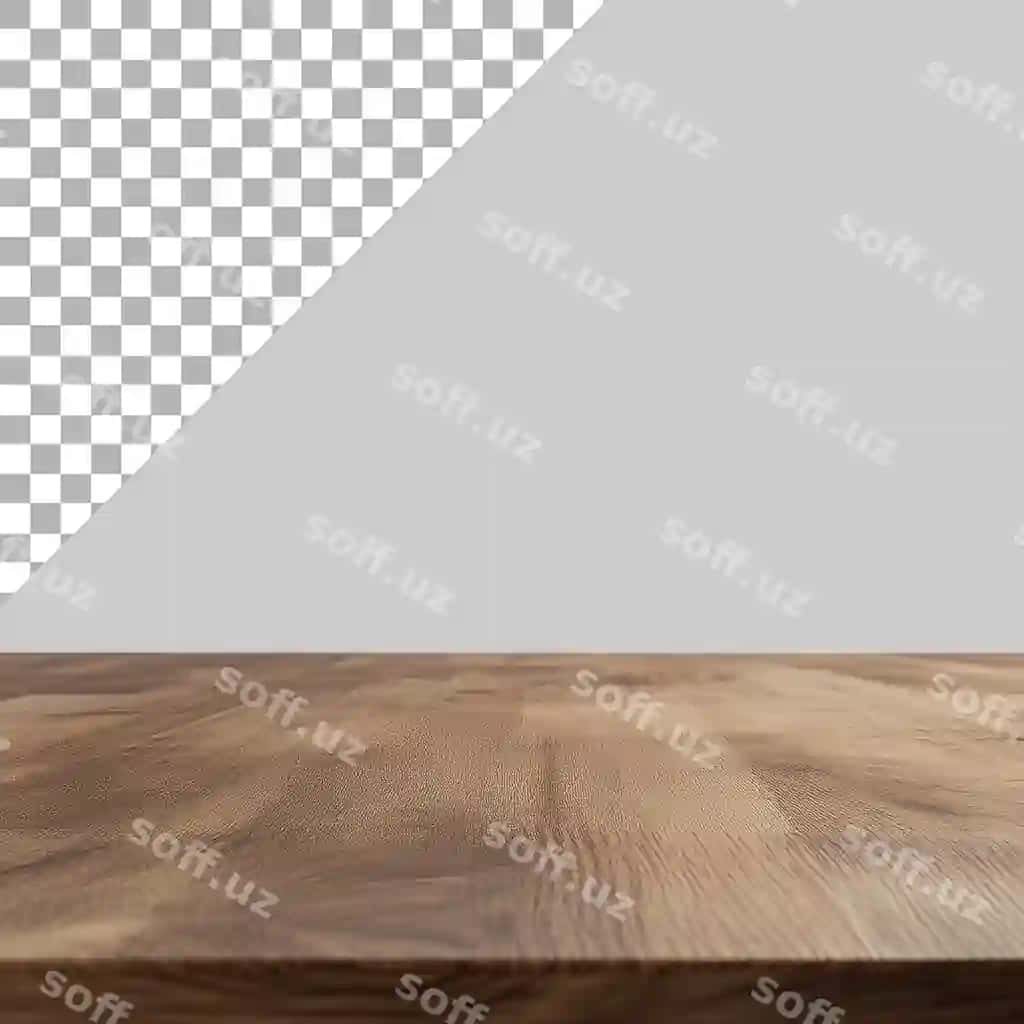 Bo'sh yog'ochli stol usti mahsulot namoyishi prezentatsiyasi shaffof | Empty wooden table top product display presentation transparent