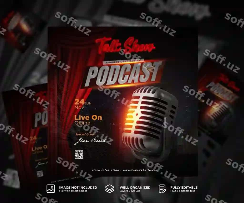 Podcast flyer social media post templatei | Podcast flyer social media post template