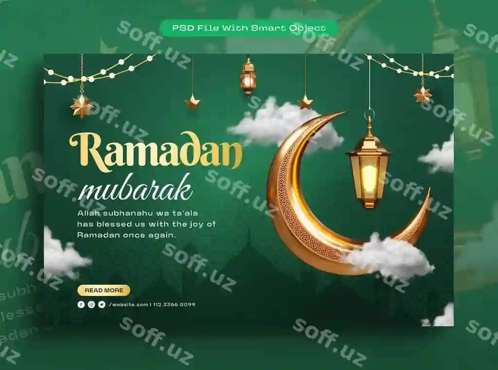 Ramadan muborak Arab oltin baner dizayn shabloni | Ramadan mubarak arabic golden banner design template
